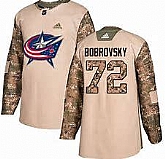 Blue Jackets #72 Sergei Bobrovsky Camo Adidas Veterans Day Practice Jersey,baseball caps,new era cap wholesale,wholesale hats